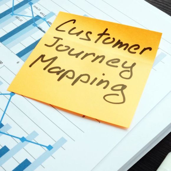 "Customer Journey Mapping" written on a sticky note
